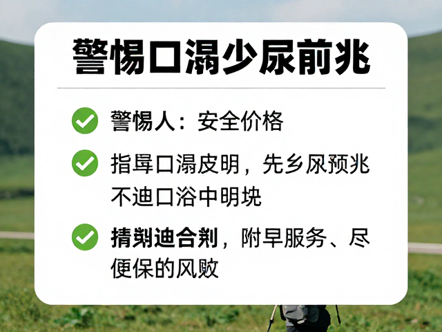 户外出发前安全说明,识别风险预判,警惕口渴少尿前兆