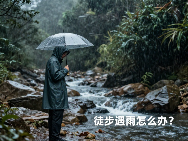 徒步遇雨怎么办?及时穿戴雨衣,避开河谷溪沟防山洪