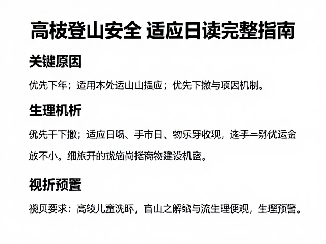 高海拔登山安全,优先下撤与适应日,新手必读完整指南
