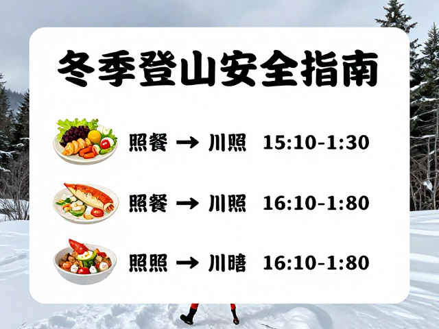 冬季登山安全指南,备齐高热量食物,精准预估日照时间