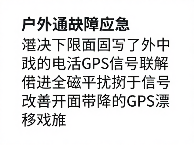 户外通讯故障应急,解决电磁干扰与GPS漂移难题