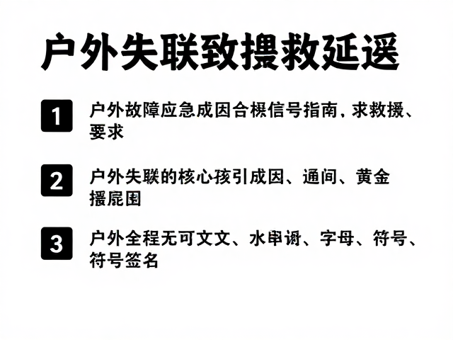 户外失联致搜救延误?通讯故障应急处理与求救信号指南