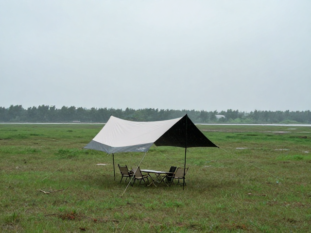 雨季露营选址搭建,地势平坦干燥,加盖天幕全攻略