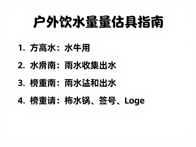 户外饮水量估算指南