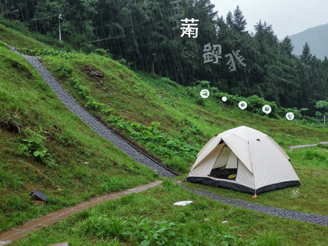 利用自然坡度,构建帐篷微地形排水系统