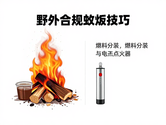 野外合规生火做饭技巧,燃料分装与电子点火器使用指南