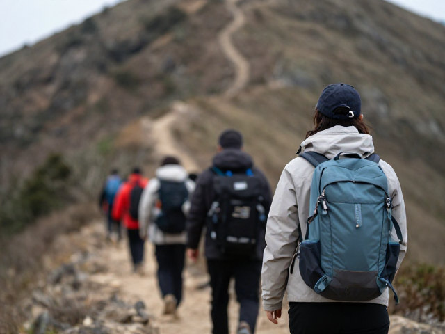 徒步登山摄影出片技巧,小光圈控景深,兼顾安全不脱离队伍