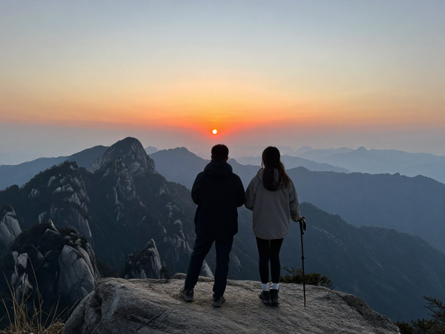 徒步登山摄影出片完整技巧,捕捉山峰全景与绝美日出日落