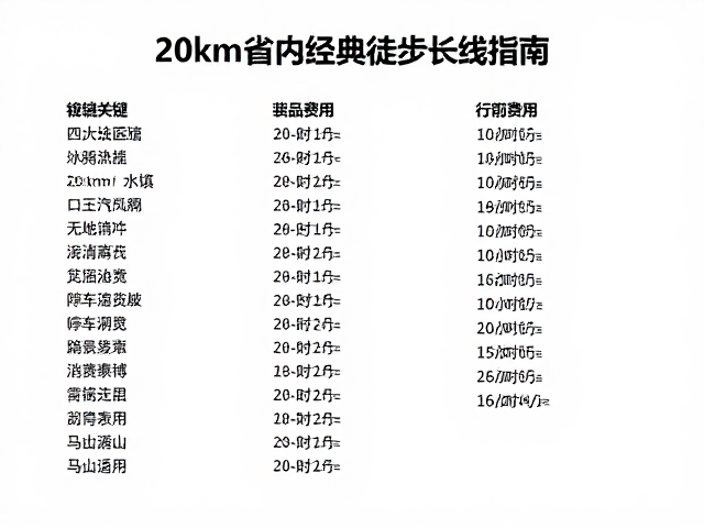 装备清单与行前准备
