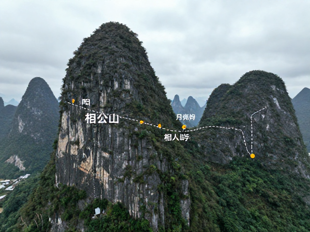 广西桂林阳朔相公山至月亮岩路线解析