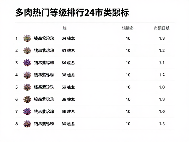 多肉热门等级排行，钱串紫珍珠热度如何？2024市场热度解析