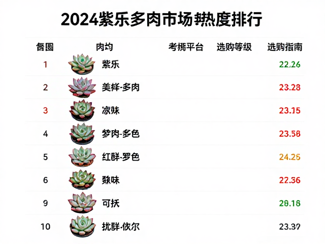 2024紫乐多肉市场热度排行，电商平台热门等级与选购指南