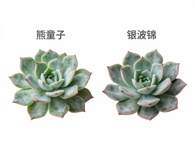 景天科伽蓝菜属:熊童子与银波锦的灰色差异