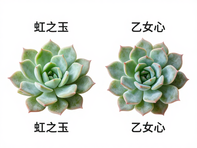 虹之玉vs乙女心，同属多肉选育品系详细对比，一眼区分不混淆