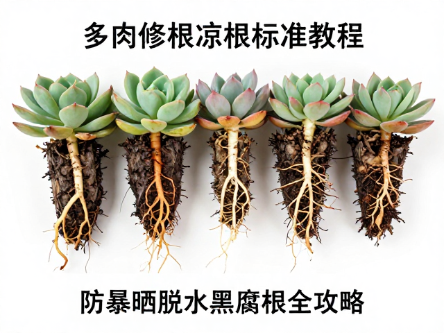 多肉修根晾根标准教程，防暴晒脱水黑腐根全攻略