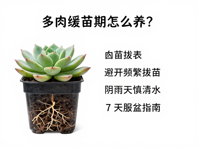 多肉缓苗期怎么养？避开频繁拔苗，阴雨天慎浇水，7天服盆指南