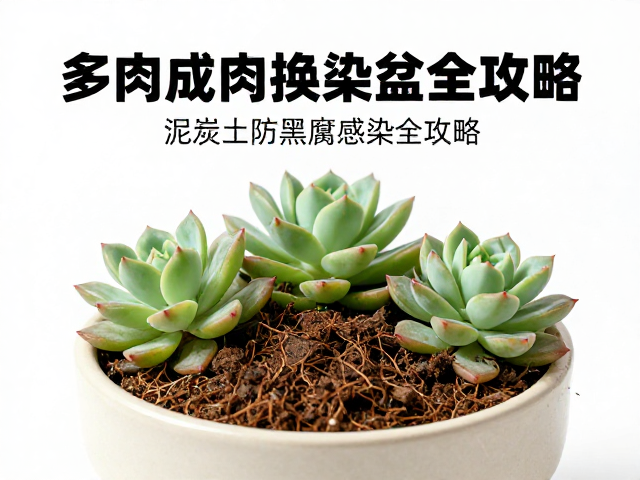 多肉成株换盆最佳时间，泥炭土防黑腐感染全攻略