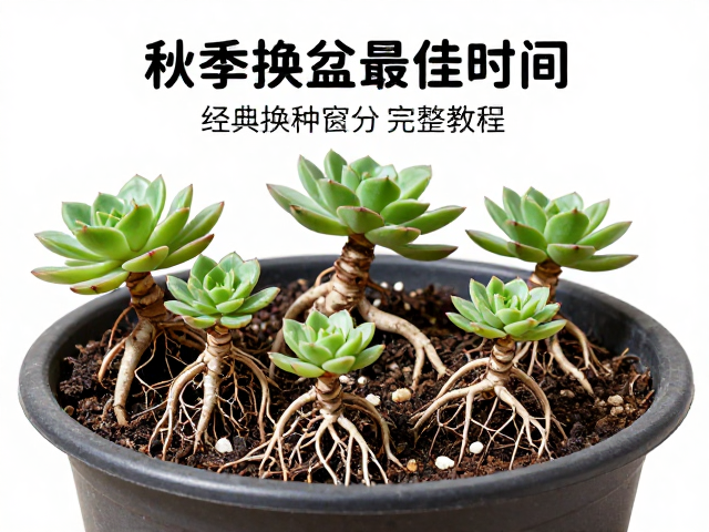 多肉成株秋季换盆最佳时间，深根品种选深盆完整教程