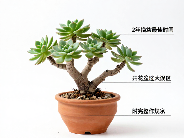 多肉老桩2-3年换盆最佳时间，避开花盆过大误区，附完整操作