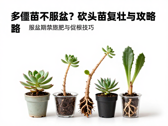 多肉僵苗不服盆？砍头苗复壮全攻略，服盆期禁施肥与促根技巧