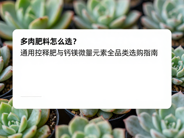 多肉肥料怎么选？通用控释肥与钙镁微量元素全品类选购指南