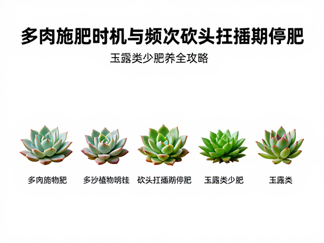 多肉施肥时机与频次，砍头扦插期停肥，玉露类少肥养护全攻略