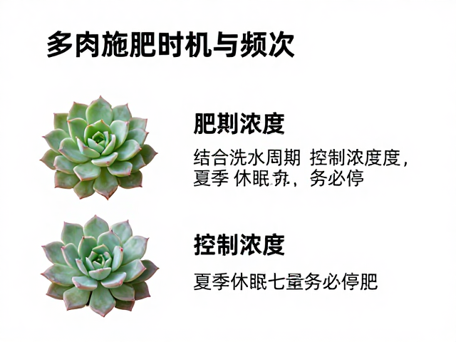 多肉施肥时机与频次，结合浇水周期控制浓度，夏季休眠务必停肥