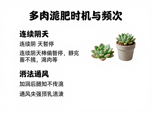 多肉施肥时机与频次，连续阴天暂停，施肥后通风实操教程