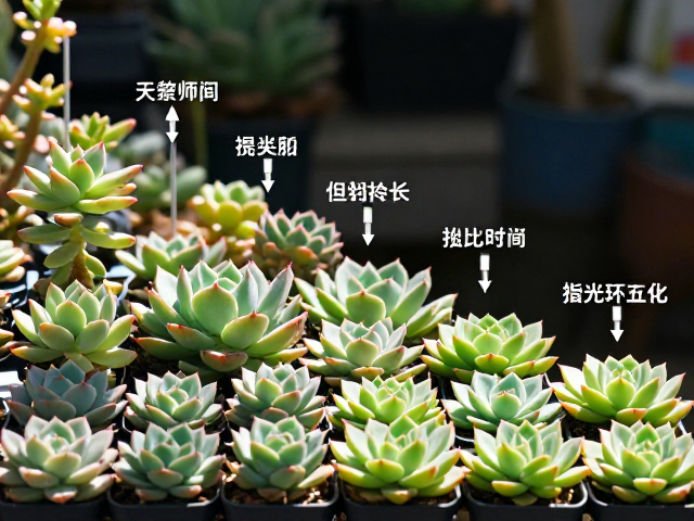 多肉光照分级管理，避开正午强光，精准调节灯架时长
