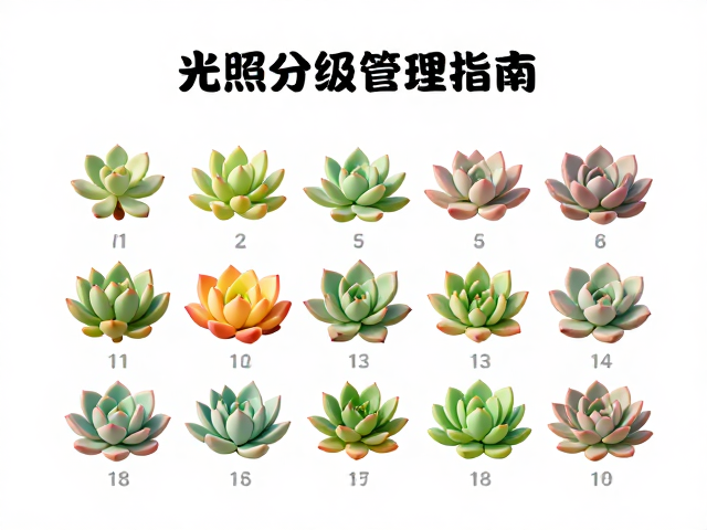 多肉春季逐步增光指南，全光谱灯搭配光照分级管理方案