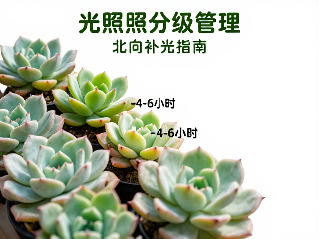 多肉光照分级管理，每日4-6小时，北向补光指南