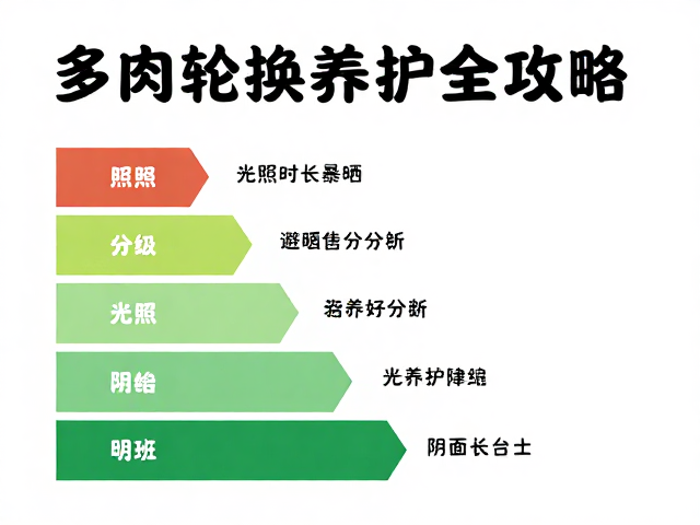 多肉换季避暴晒，光照时长分级与阴面轮换养护全攻略