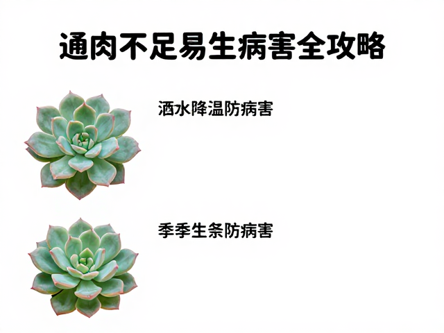 多肉适宜温度管控，洒水降温防病害，通风不足易生病害全攻略