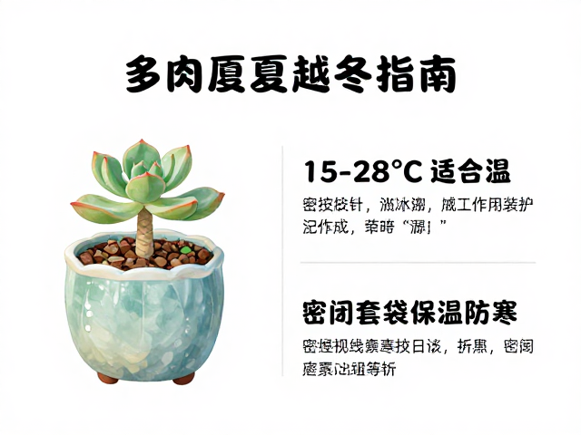 多肉度夏越冬指南，15-28℃适宜温，密闭套袋保温防寒技巧