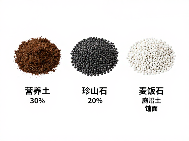 新手懒人多肉配土配方，营养土30%，珍珠岩20%，火山石30%，麦饭石20%，鹿沼土铺面