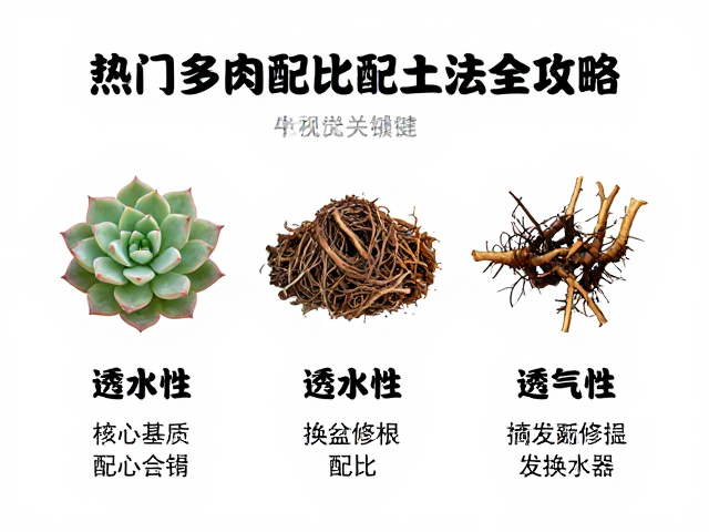 热门多肉专属配土法，透水性关键，换盆修根全攻略
