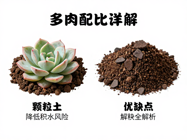 多肉配土详解，火山石等颗粒土降低积水风险，优缺点全解析