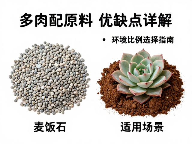 多肉配土原料优缺点详解，麦饭石铺面与环境比例选择指南