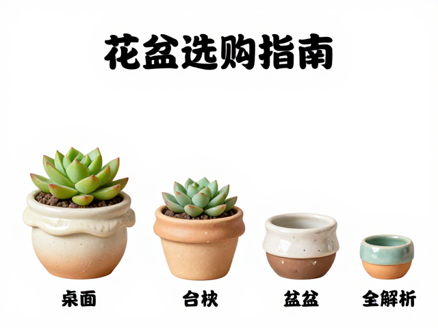 多肉花盆选购指南，卡通桌面盆与釉面陶瓷盆尺寸材质全解析