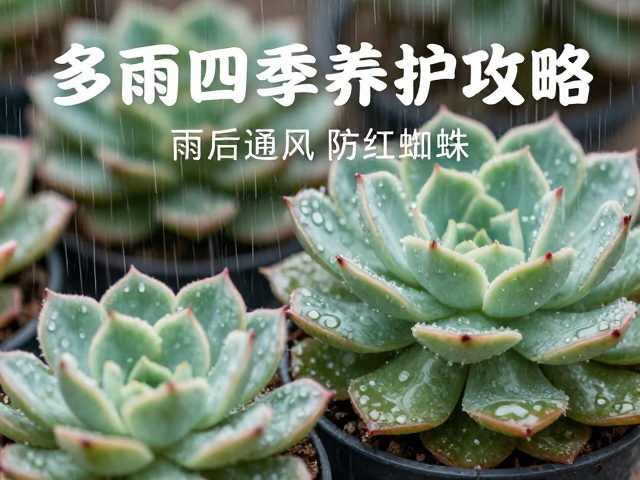 多肉四季养护攻略，雨后通风防红蜘蛛，全年健康指南