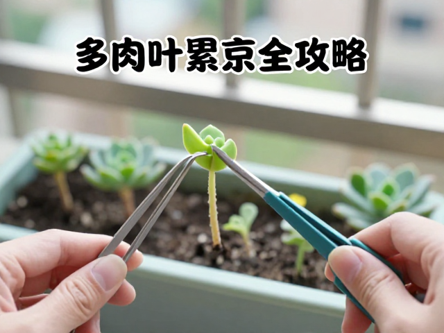 阳台多肉叶插繁殖全攻略，镊子剪刀使用与养护技巧