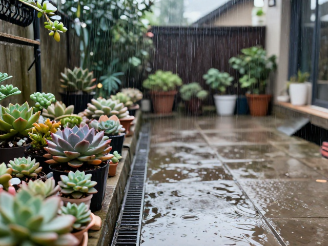 露天庭院场景的遮雨与排水设计