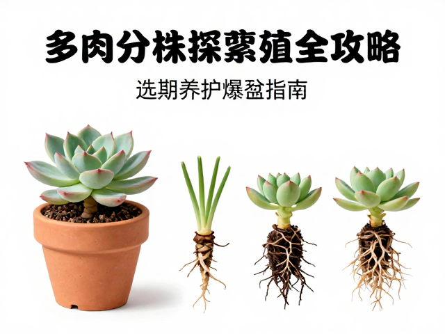 多肉分株繁殖全攻略，选对子株与根系配盆，后期养护爆盆指南