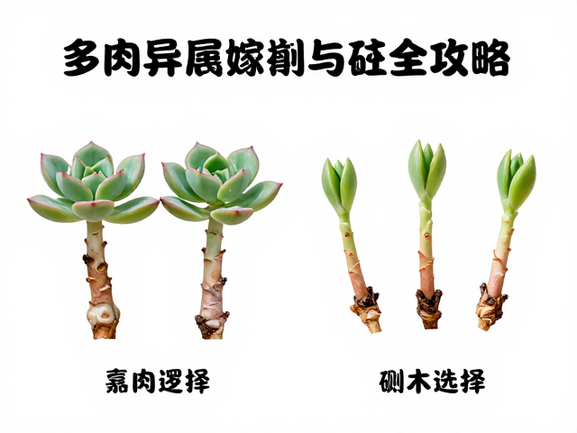 多肉异属嫁接与侧芽分株全攻略，繁殖技巧与成活率提升