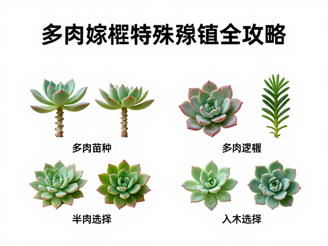 多肉嫁接与特殊繁殖全攻略，稀有品种保种及微型苗嫁接技巧