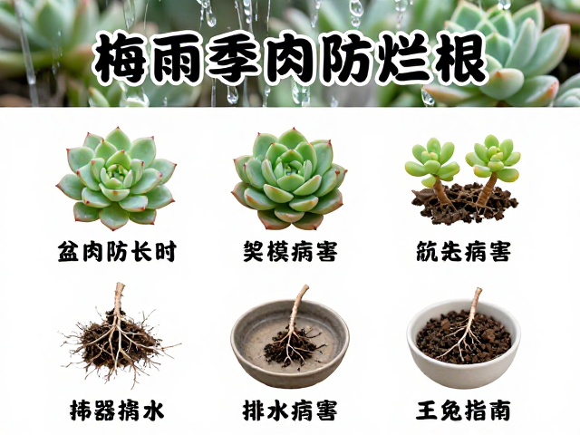 梅雨季多肉防烂根，常见病害识别与盆器排水防治指南