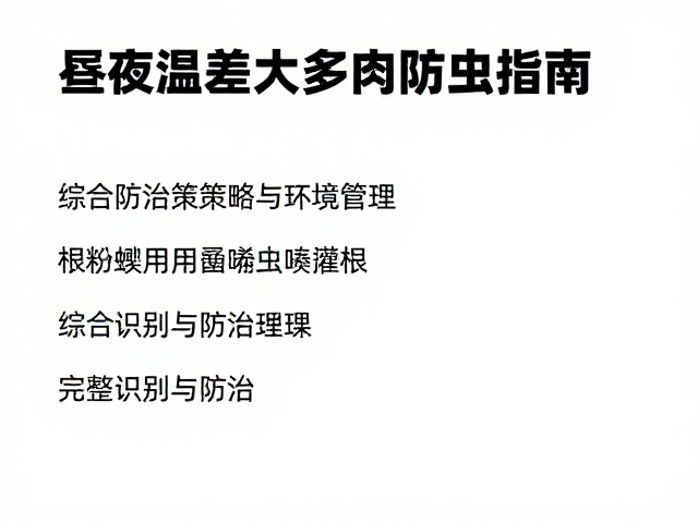 综合防治策略与环境管理
