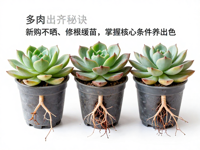 多肉出齐秘诀，新购不晒、修根缓苗，掌握核心条件养出色