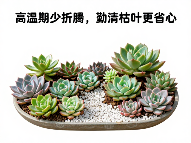 多肉拼盘微景观造景全攻略，高温期少折腾，勤清枯叶更省心