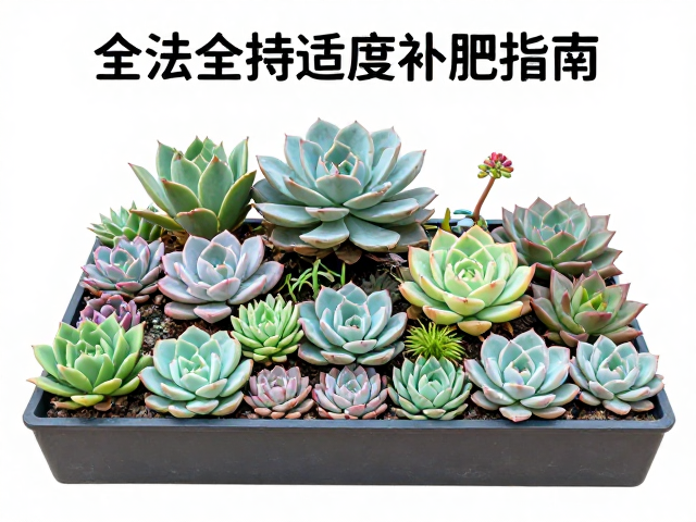 拟石莲花多肉拼盘微景观造景全法，生长期适度补肥指南